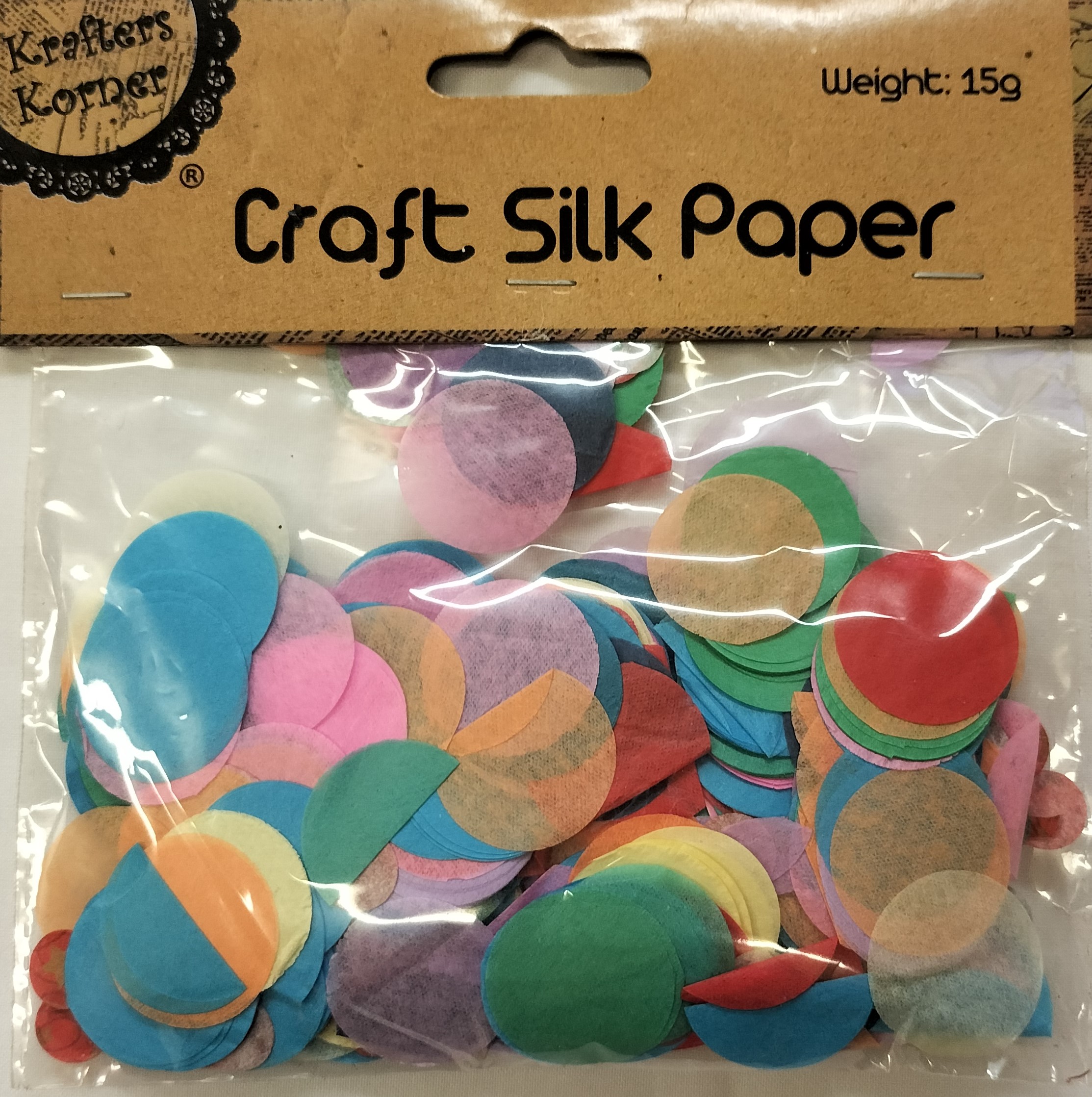 Krafters Silk Paper 25mm Circles Asst Cols 15gm